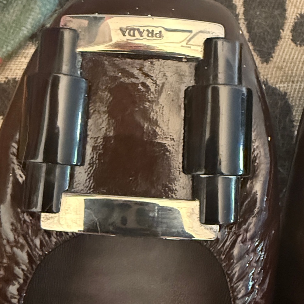 Prada Brown Flats with Silver Accents - Picture 13 of 13
